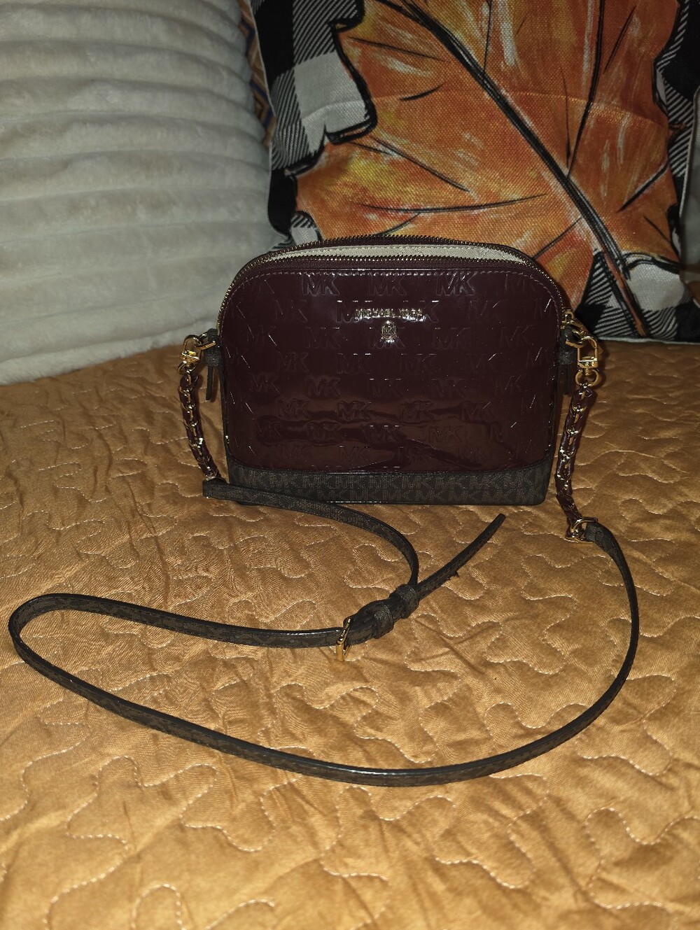 Michael Kors Plum Patent Leather Crossbody Bag